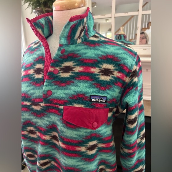 Patagonia Synchilla Aztec patterned snap fleece pullover jacket Small - Picture 3 of 6